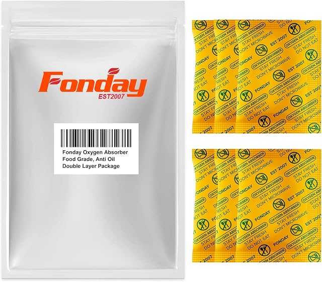 Fonday 300CC x 50counts Oxygen Absorbers Food Grade Packets for Long Term Food Storage & Home Made Jerky, Keep Food Fresh, Anti Oxygen Absorbing Packets for Oats Flour and Freeze Dried Foods