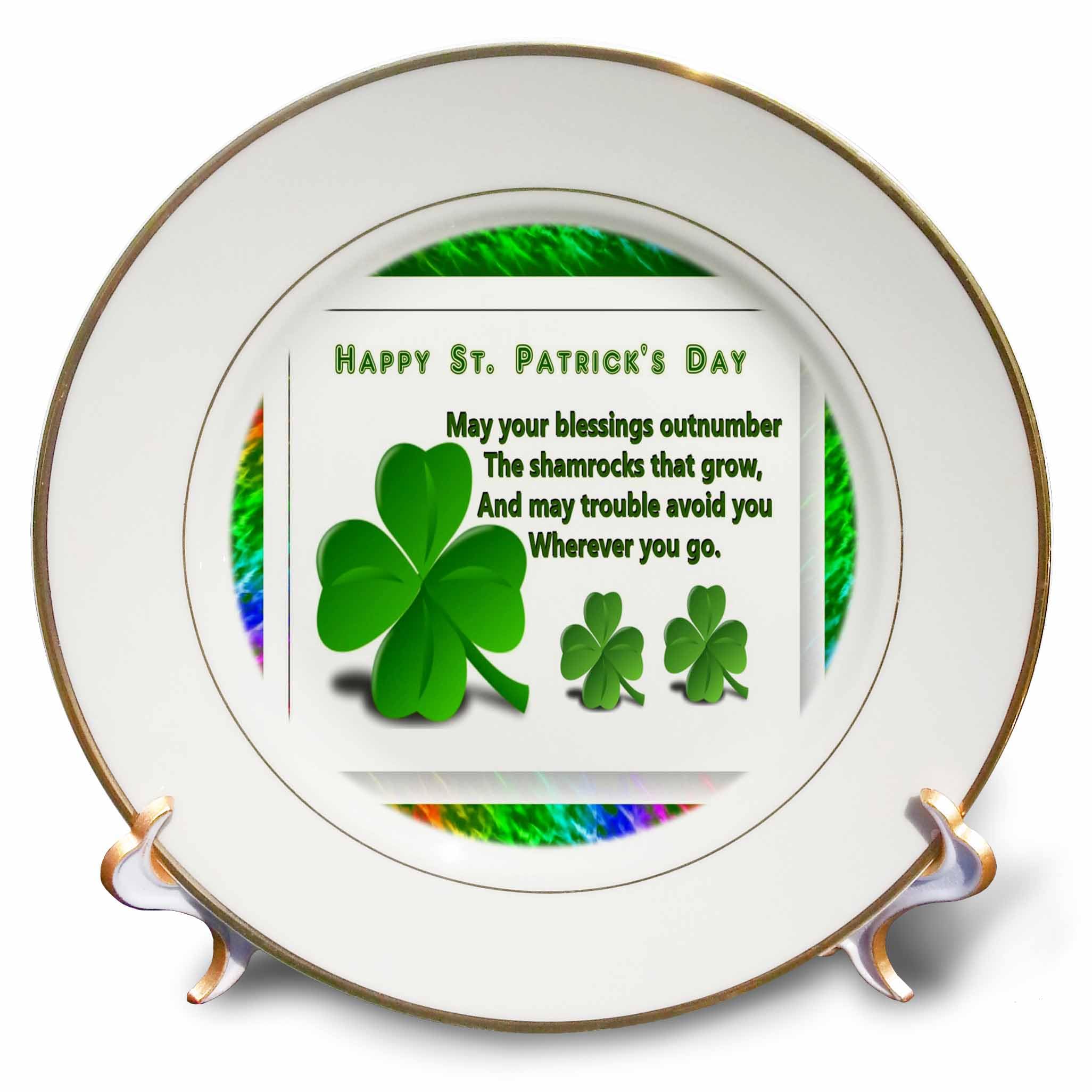 3dRose cp_11695_1 St Patrick's Day Porcelain Plate, 8