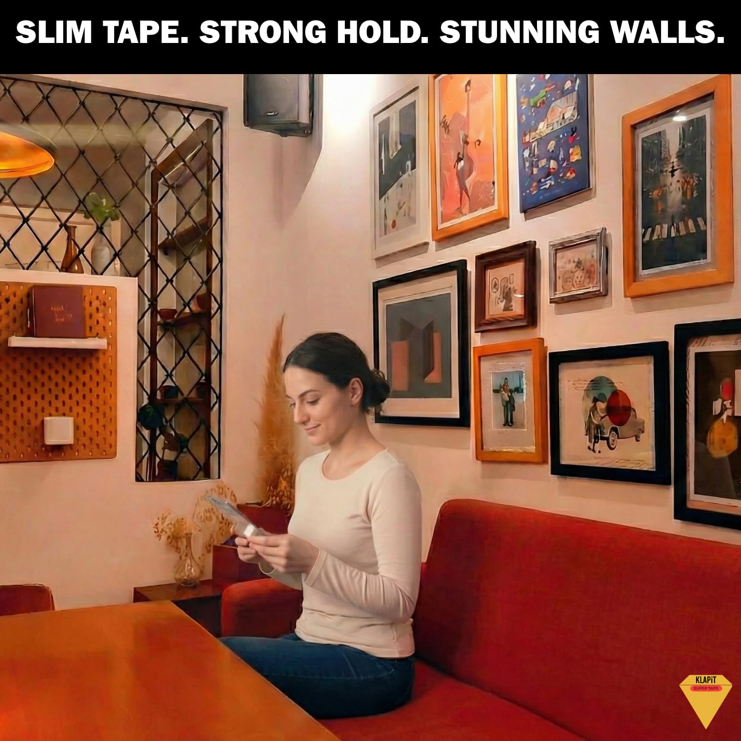 KLAPiT Super Tape - Nastro biadesivo trasparente, impermeabile, resistente, montaggio con nanotecnologia avanzata, può contenere fino a 230 kg per casa, ufficio, cucina, bagno, funziona su pareti