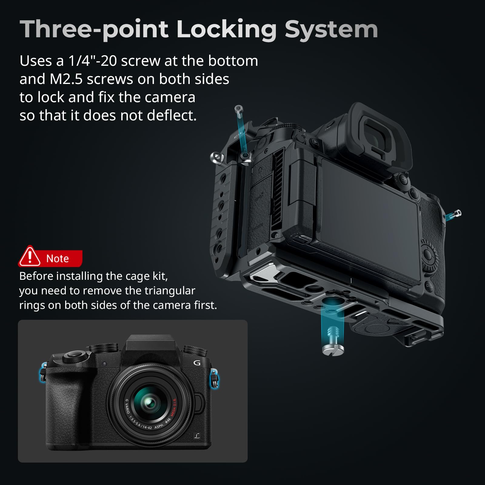 SMALLRIG Quick Release Cage per Panasonic GH7 / GH6, Camera Cage con Cold Shoe Brevettato HawkLock Style/NATO Rail/Quick Release Plate per Arca, Accesso Completo e Design Antigraffio - 4824