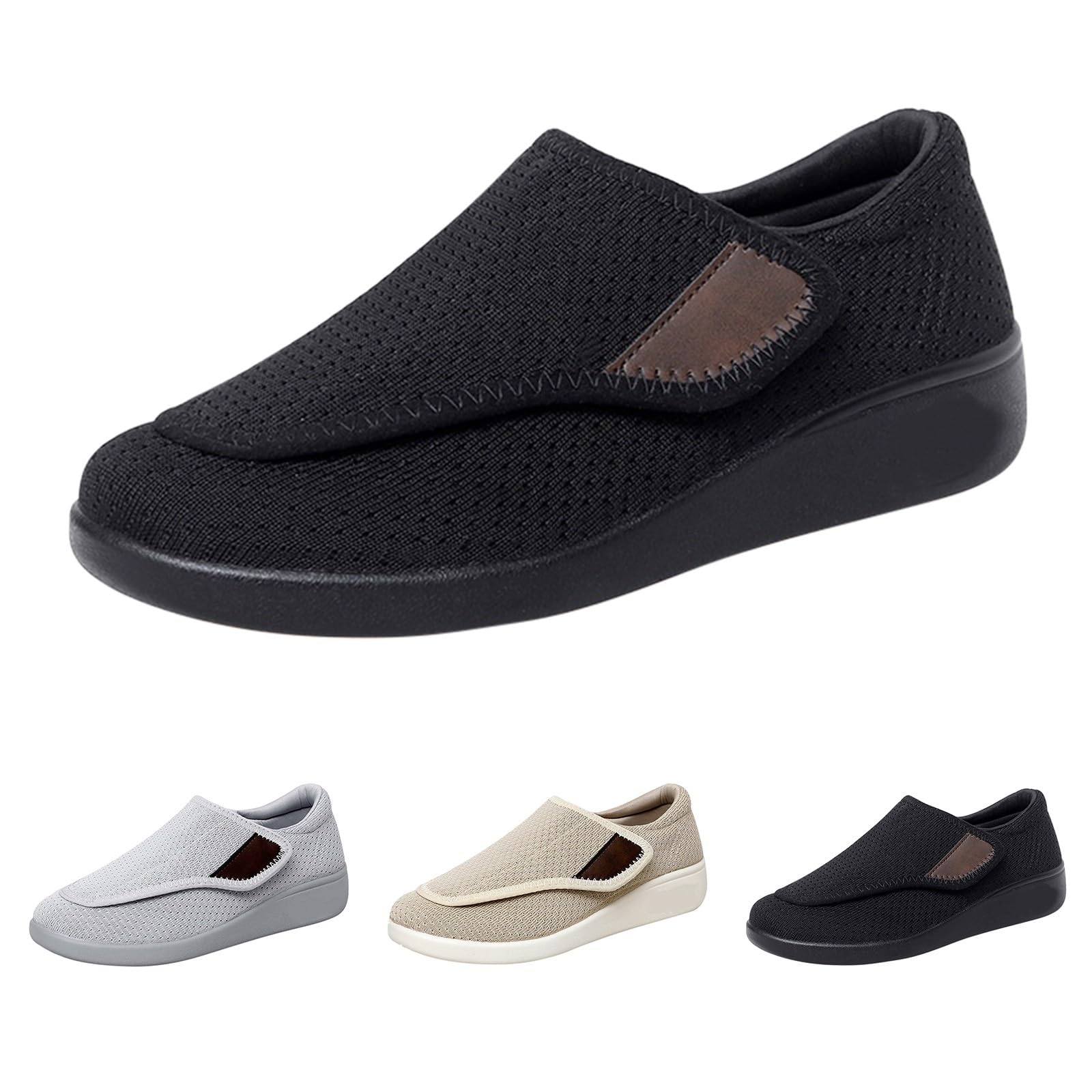 Diabetiker Schuhe Für Herren Und Damen Senioren Fußschwellung Gesundheitsschuhe Weite H Leicht und Bequem Wanderschuhe Extra Weite Atmungsaktiv Walkingschuhe Slip On Freizeitschuhe