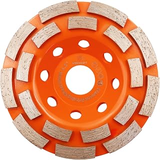 Concrete Diamond Grinding Cup Wheel,BRSCHNITT 4-1/2 inch Diamond Double Row Cutting Wheel for Grinding/Polishing/Cleaning Surface Grinding Granite, Concrete,Stone,Cement,Marble,Rock