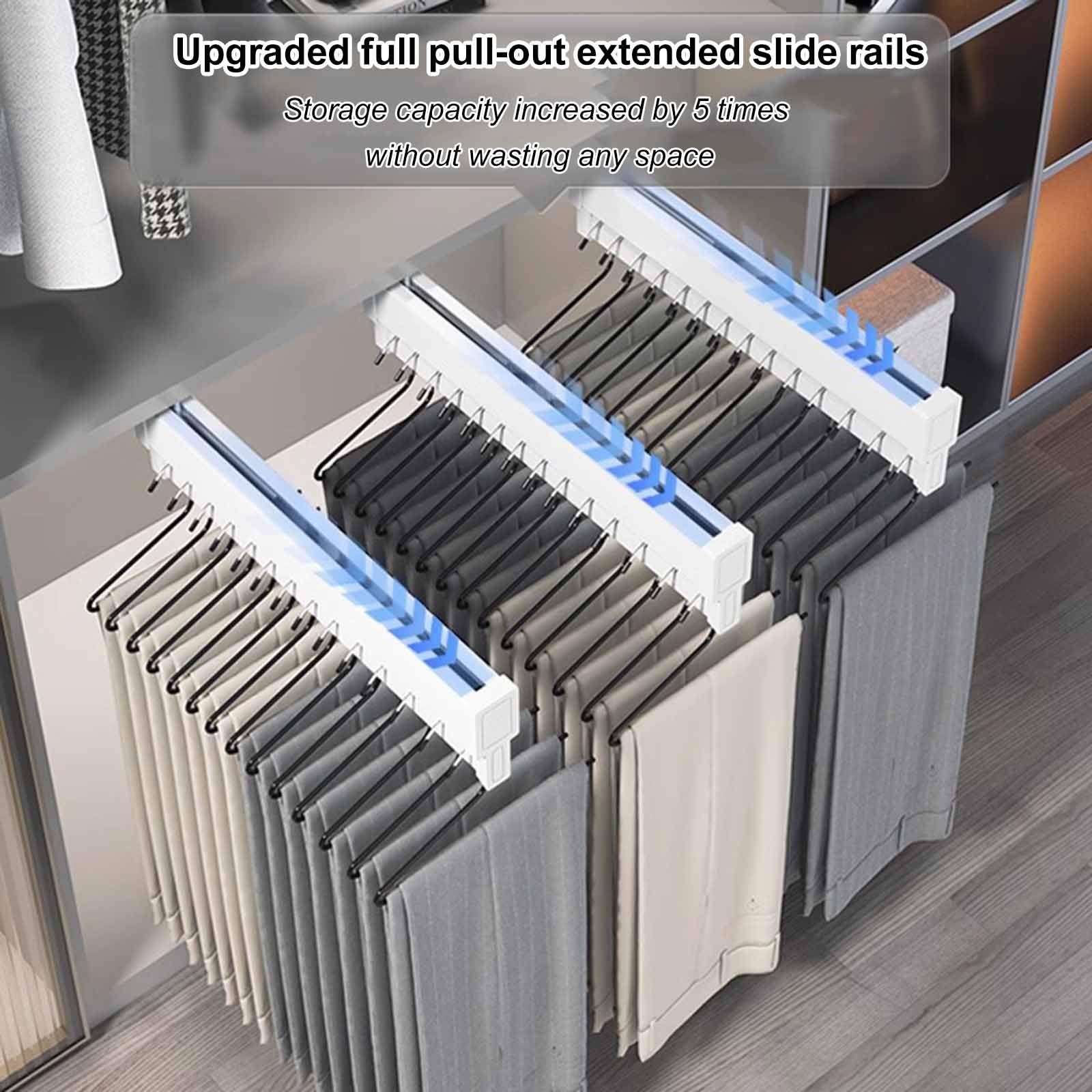 Organizzatore di Abbigliamento a Scomparsa - Ritiro di Spazio per Pantaloni, Ideale per Guardaroba, armadi e soluzioni di stoccaggio di Asciugamani