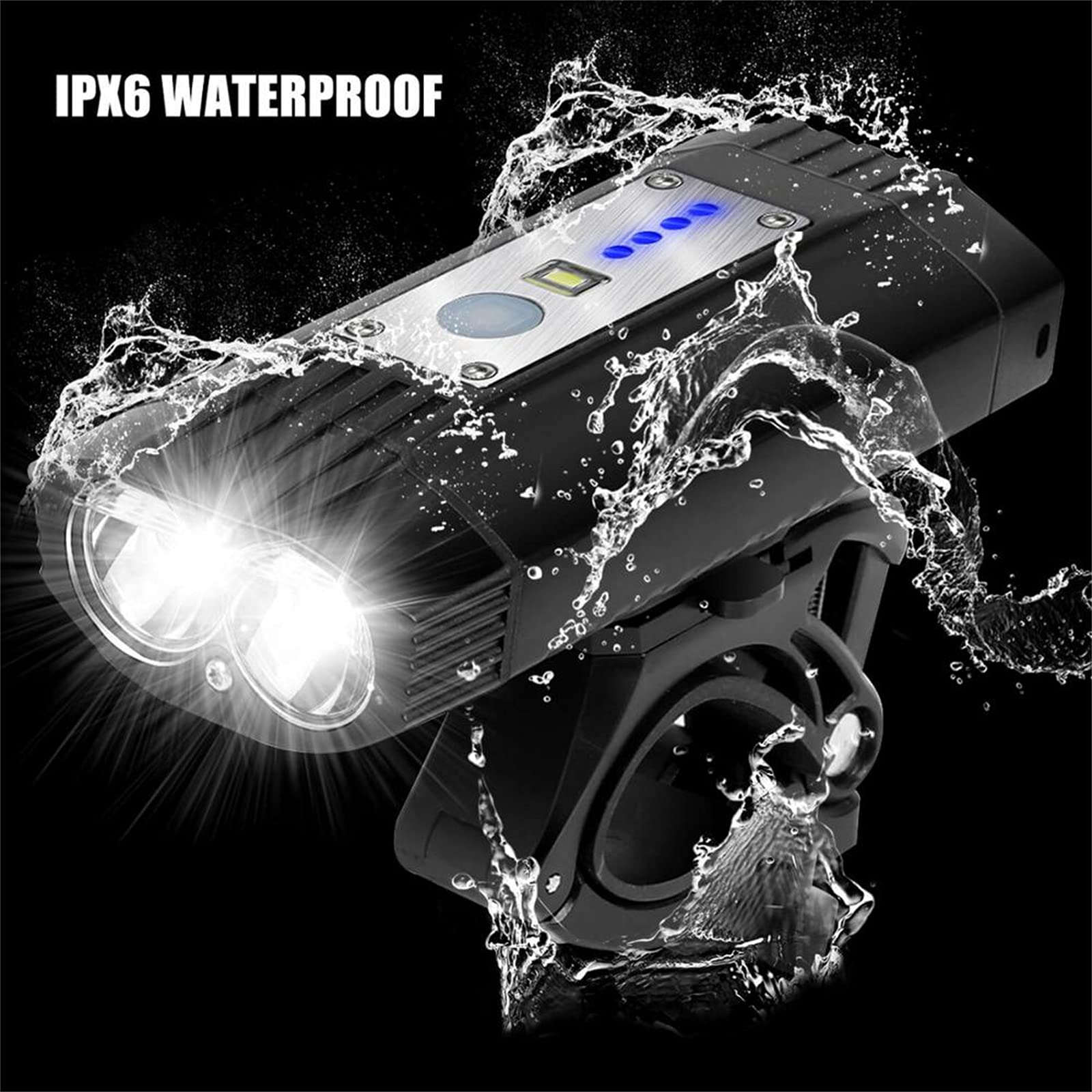 Lampe de Vélo USB VTT Vélo de Route Phare Lampe de Poche Accessoires de Vélo 5 Modes LED Vélo Avant Lumière