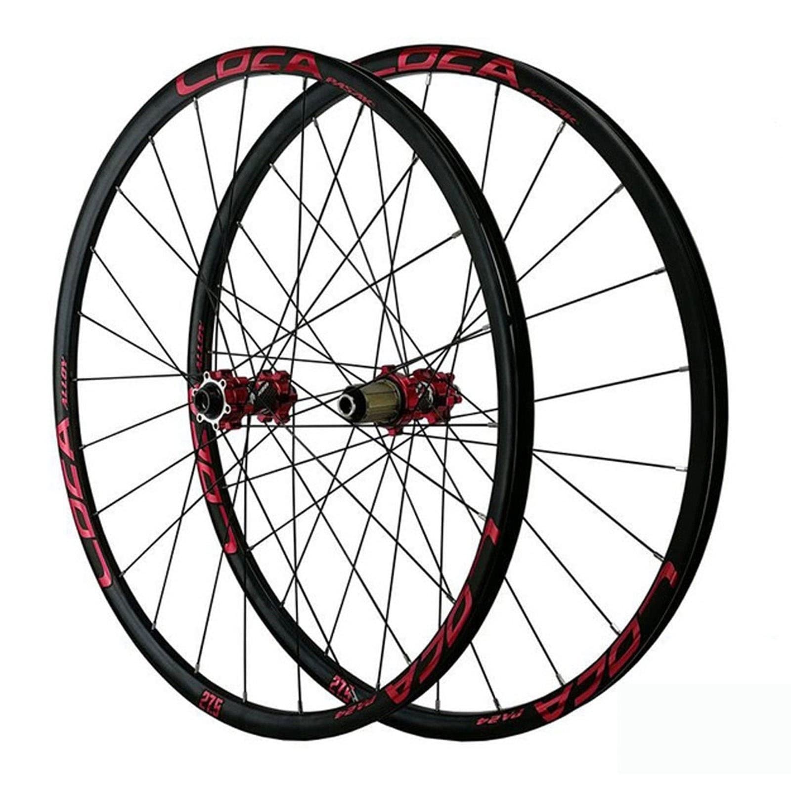 Ruote per Bicicletta da 26", 27,5", 29" 700C, Perno Passante, Mountain Bike/Strada, Freni a Disco Anteriori e Posteriori, 24 Fori, Cassetta a 8/9/10/11/12 velocità