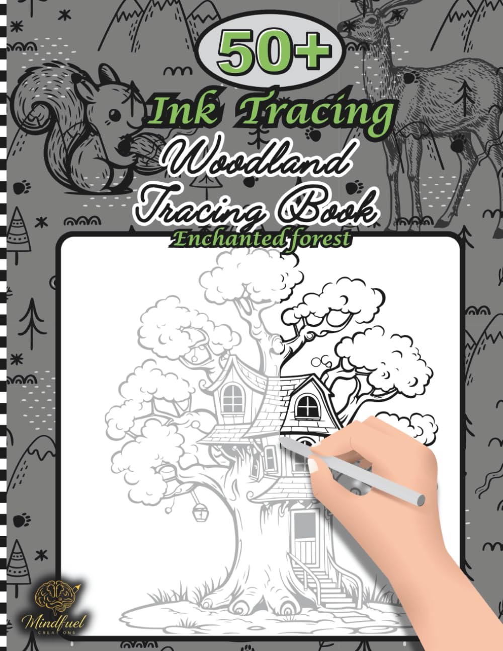 Ink Tracing Enchanted forest book for Adults: Trace and relax Woodland Themed 60+ tracing and Coloring book pages for adults