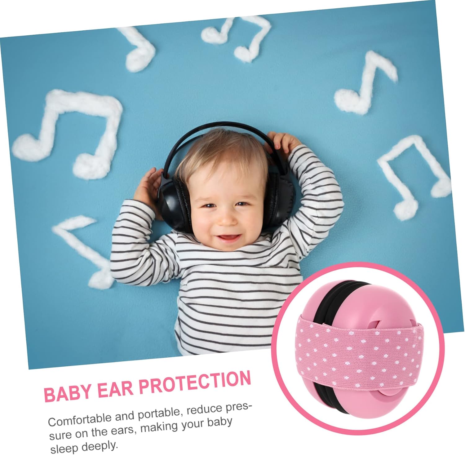 Adjustable Ear Muffs Soft Durable Newborn Travel Essential for Boys and Pink