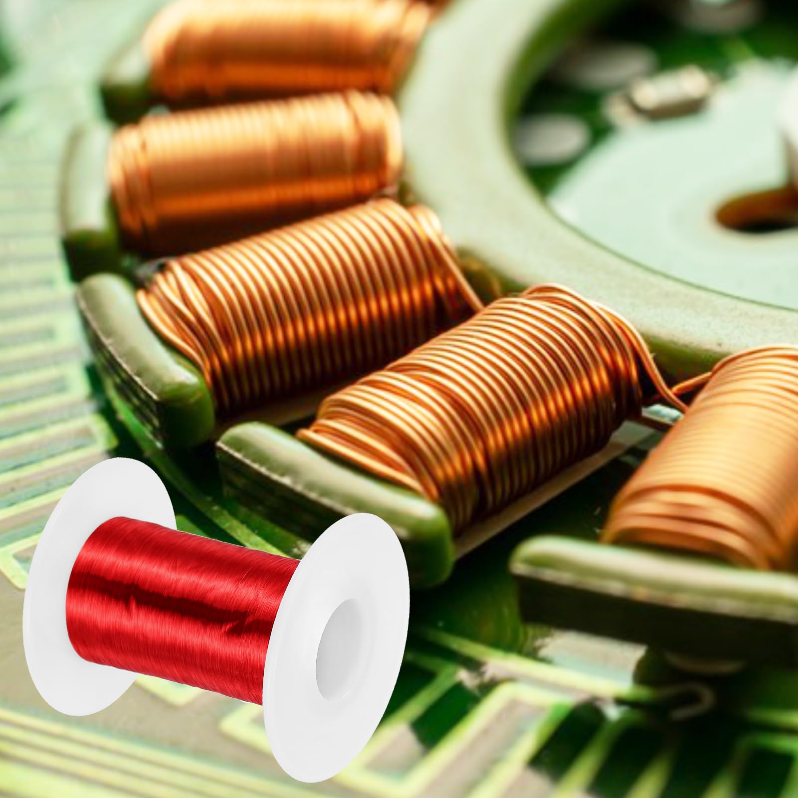 sourcing map 44 AWG Magnetdraht, Kupferlackdraht, 44 Gauge, 57 g, magnetischer Spulendraht für Transformator, Motor, elektrisch, 155 C (311F)