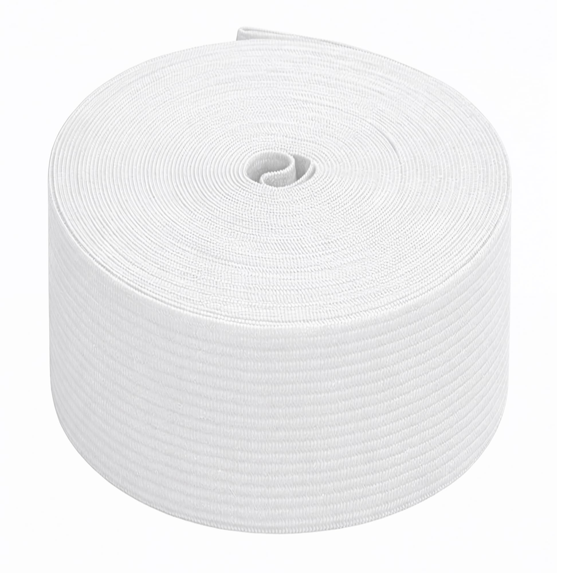 Trimming Shop 75mm (3 Inch) Wide Flat Elastic Band, Polyester Rubber Stretchable Waistband Tape Elastic Cord for Sewing Clothing, Garments, Dressmaking, DIY Craft Projects, White, 10 Metres — image 1
