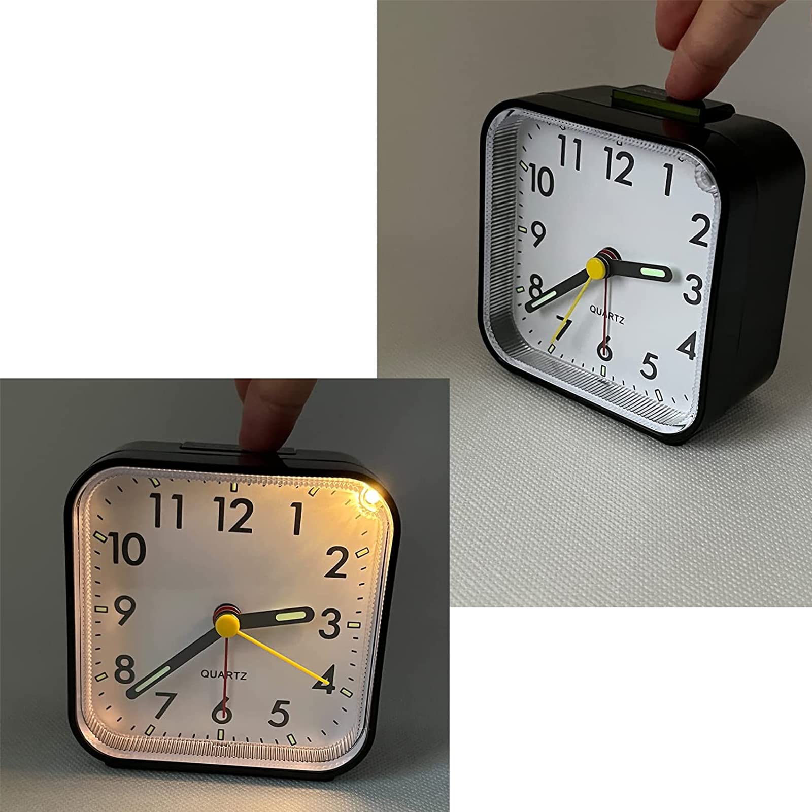 GUIGUZHJ Réveil Analogique Sans Tic-tac Avec Lumière Et Fonction