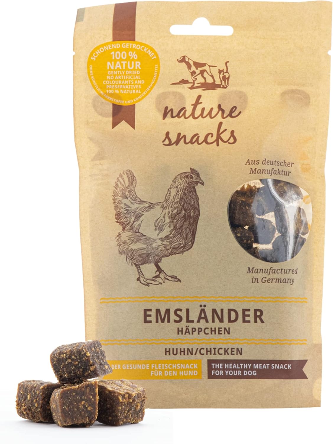 Hunde Leckerlis Nature Snacks Emsländer Häppchen Huhn 5X 150g