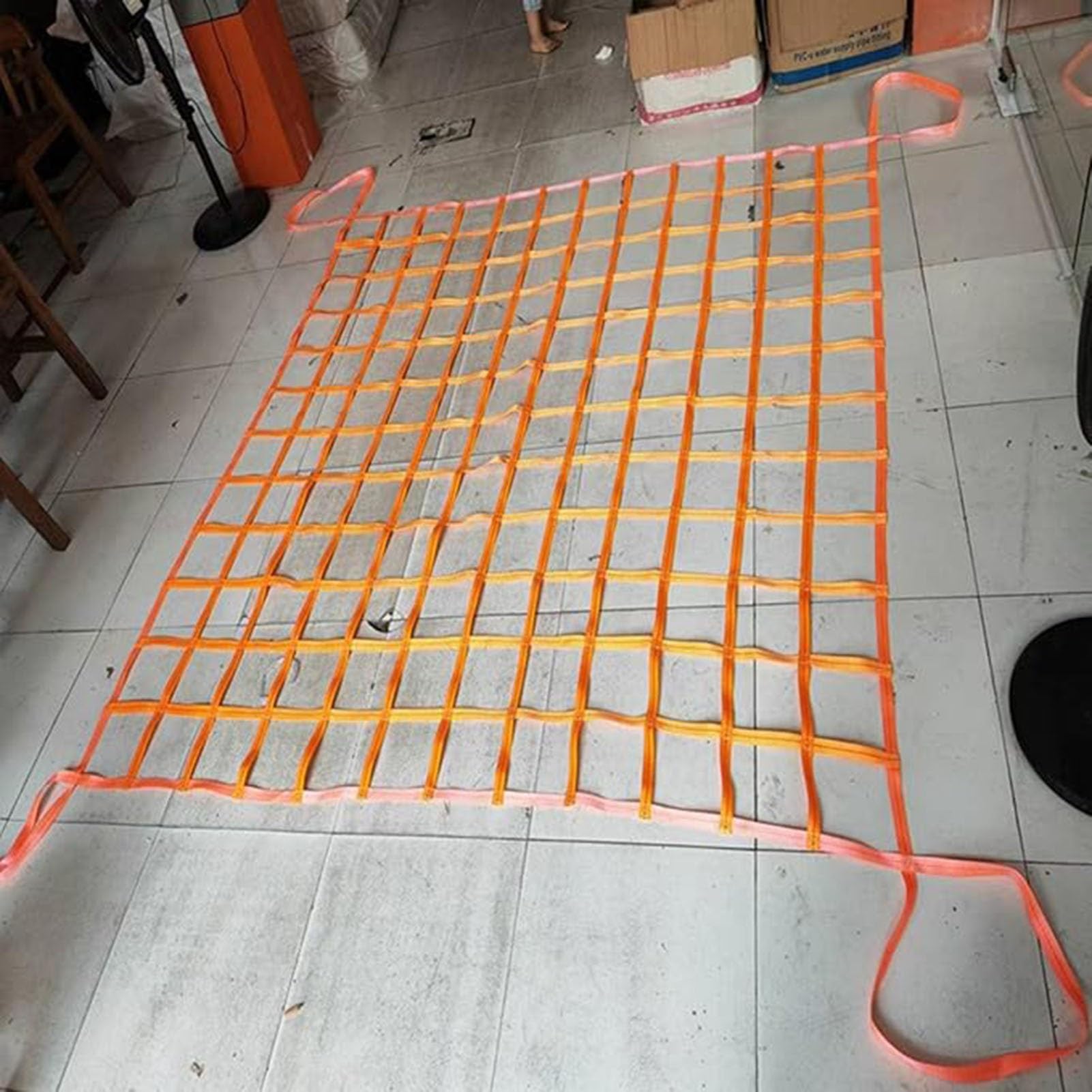Élingue plate en nylon et filet de levage 1,5 x 1,5 m pour arrimage de charge