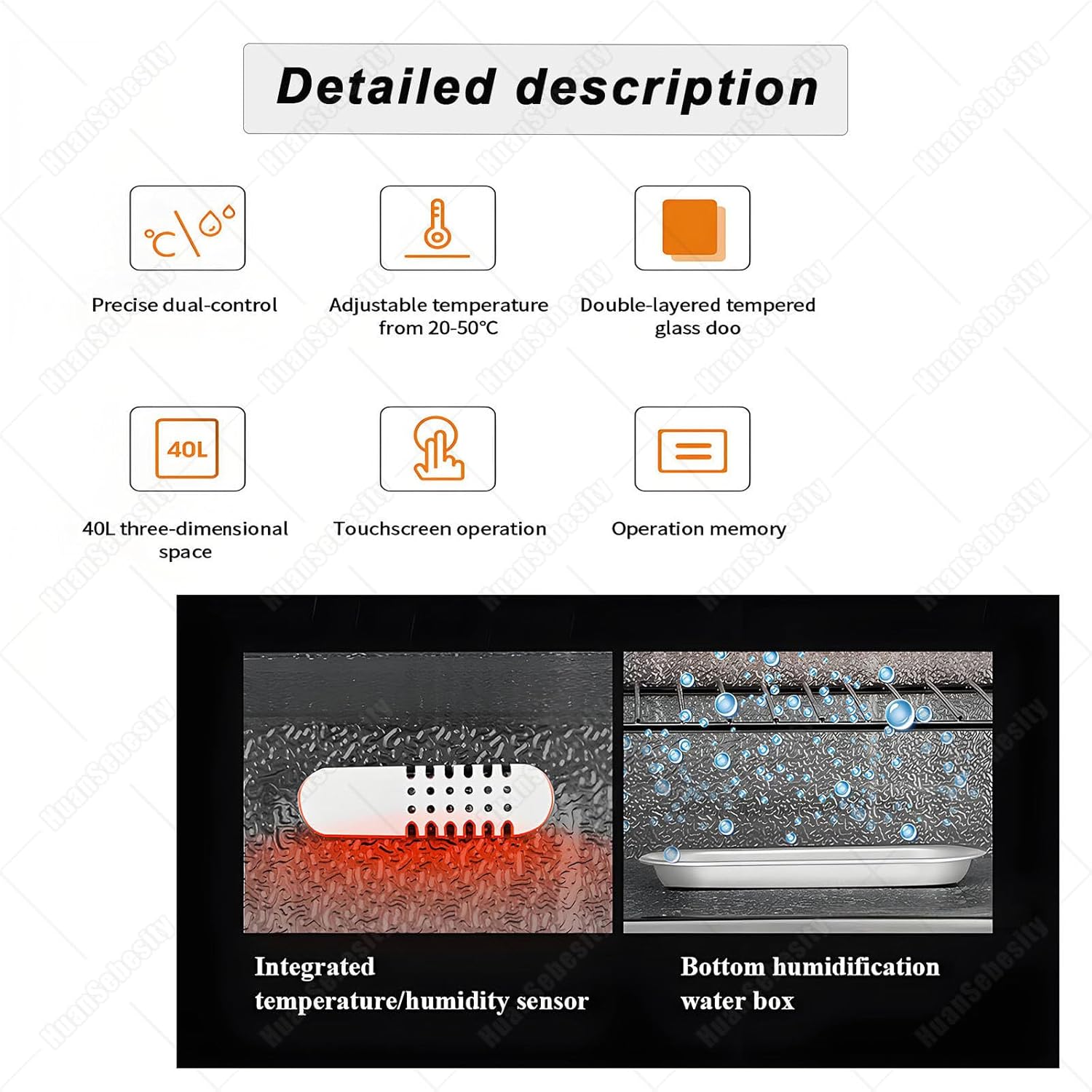 40L Bread Proofing Box - Adjustable Temperature & Humidity Dough Proofer for Home Baking - Ideal for Sourdough, Pizza, Yogurt, Natto - Compact Fermentation Incubator