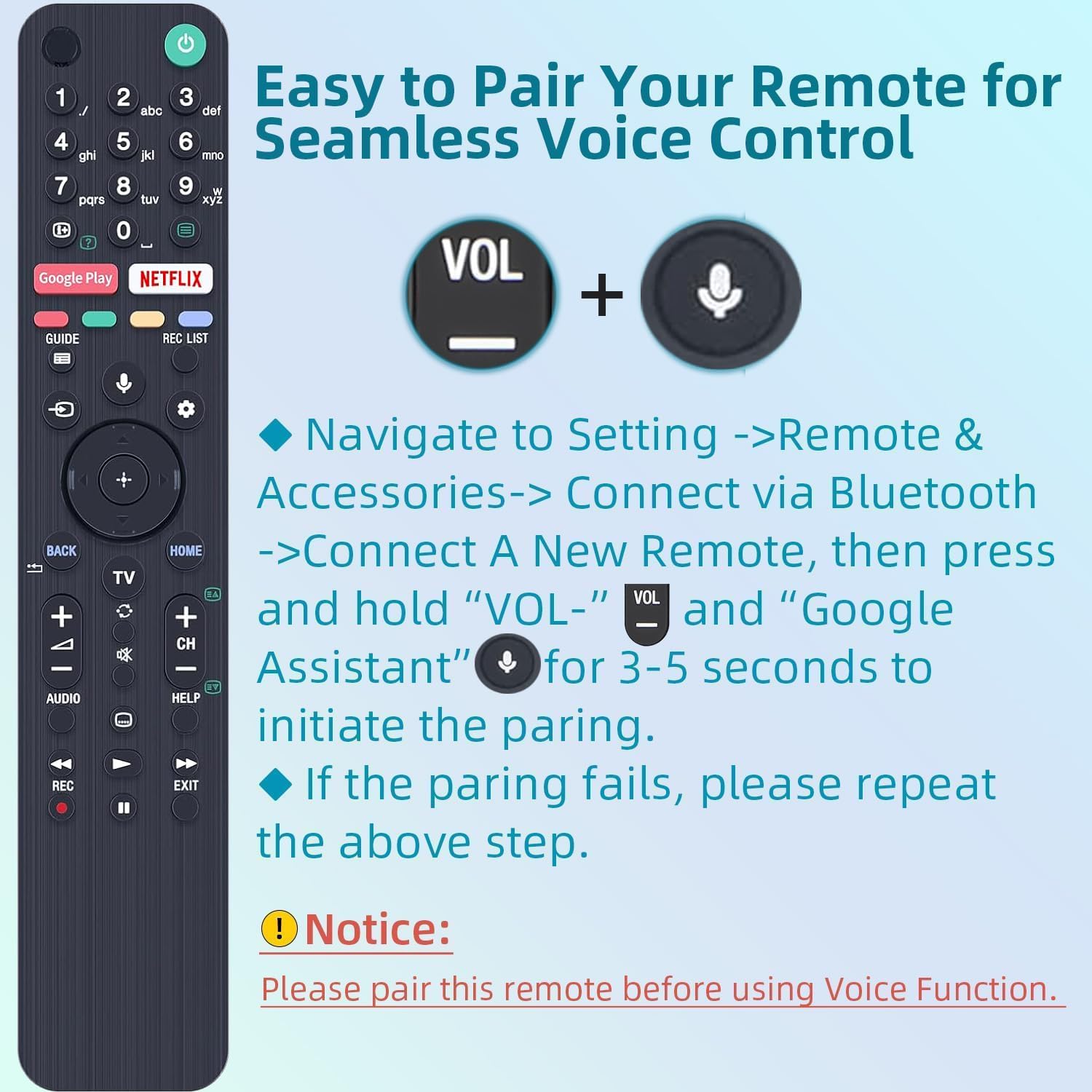 RMF-TX500E Voice Telecomando universale di ricambio per Smart TV Sony KD-55XH9505 KD-49XH9505 KD-55XG8577 KD-65XH9505 KD-65XH92 KD-85XH90 KD-75XH92 KD-75XH90 KD-85XXG8596 KD-55XG8596