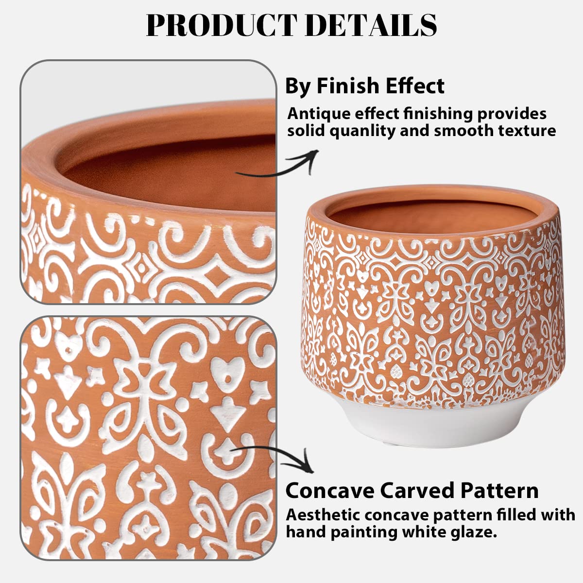 Vaso In Ceramica A Forma Di Pancia – Fioriera Design Boho Con Foro Di Drenaggio