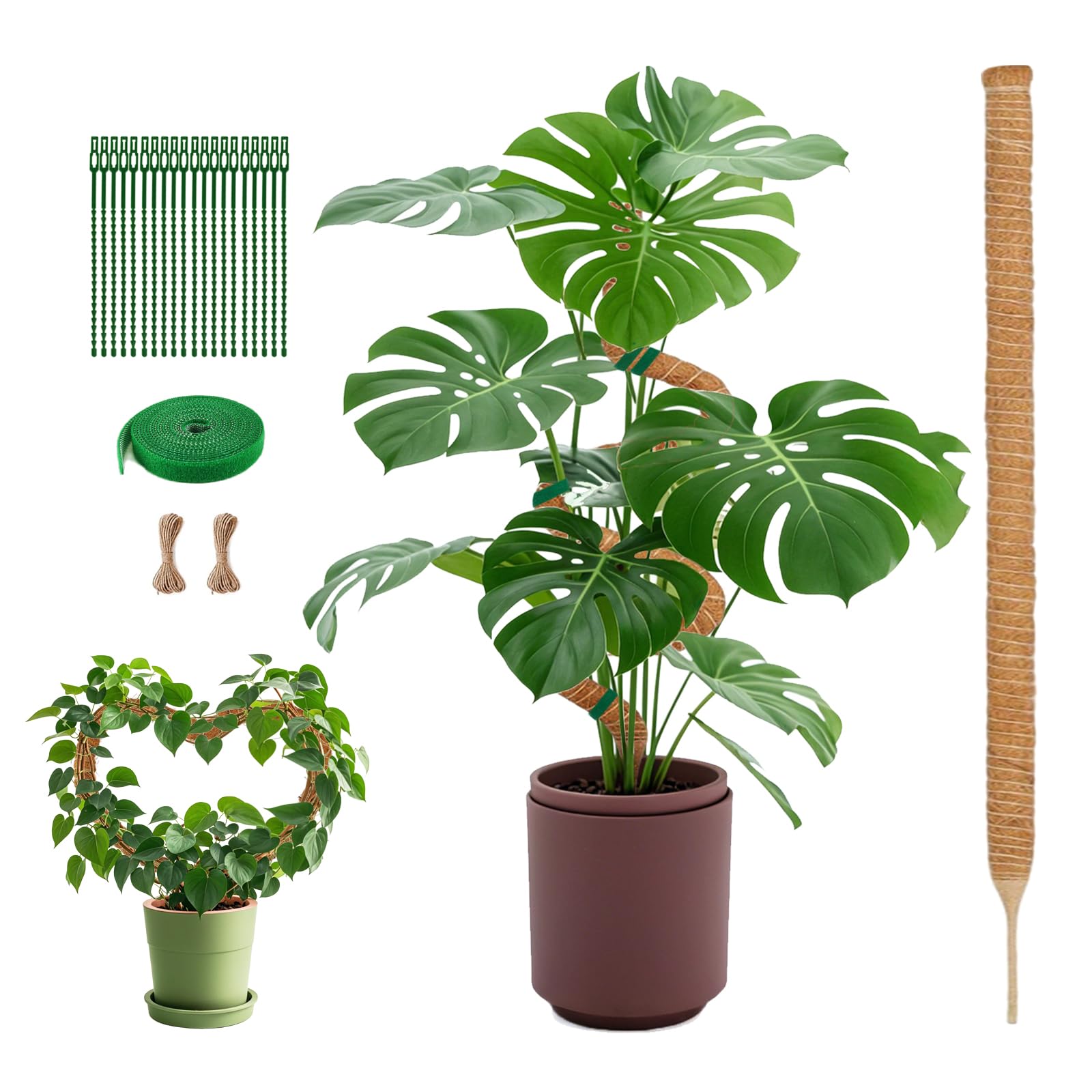 Photo 1 of 1 Pack 47.24 Inch Bendable Moss Pole for Monstera,120cm Plant Support Moss Sticks Stakes for Climbing Indoor Plants, Pothos & Philodendron - Coir/Coco Plant Trellis for Potted Climbers & Houseplants