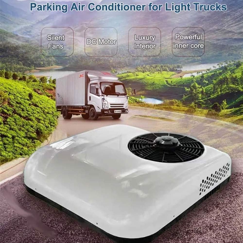 12V RV Aire Acondicionado En El Techo, Voltaje De Aparcamiento Autobús, Barco, Caravana, Furgoneta, Camión, Caravana, Remolque, Tractores, Enfriamiento Rápido, Blanco