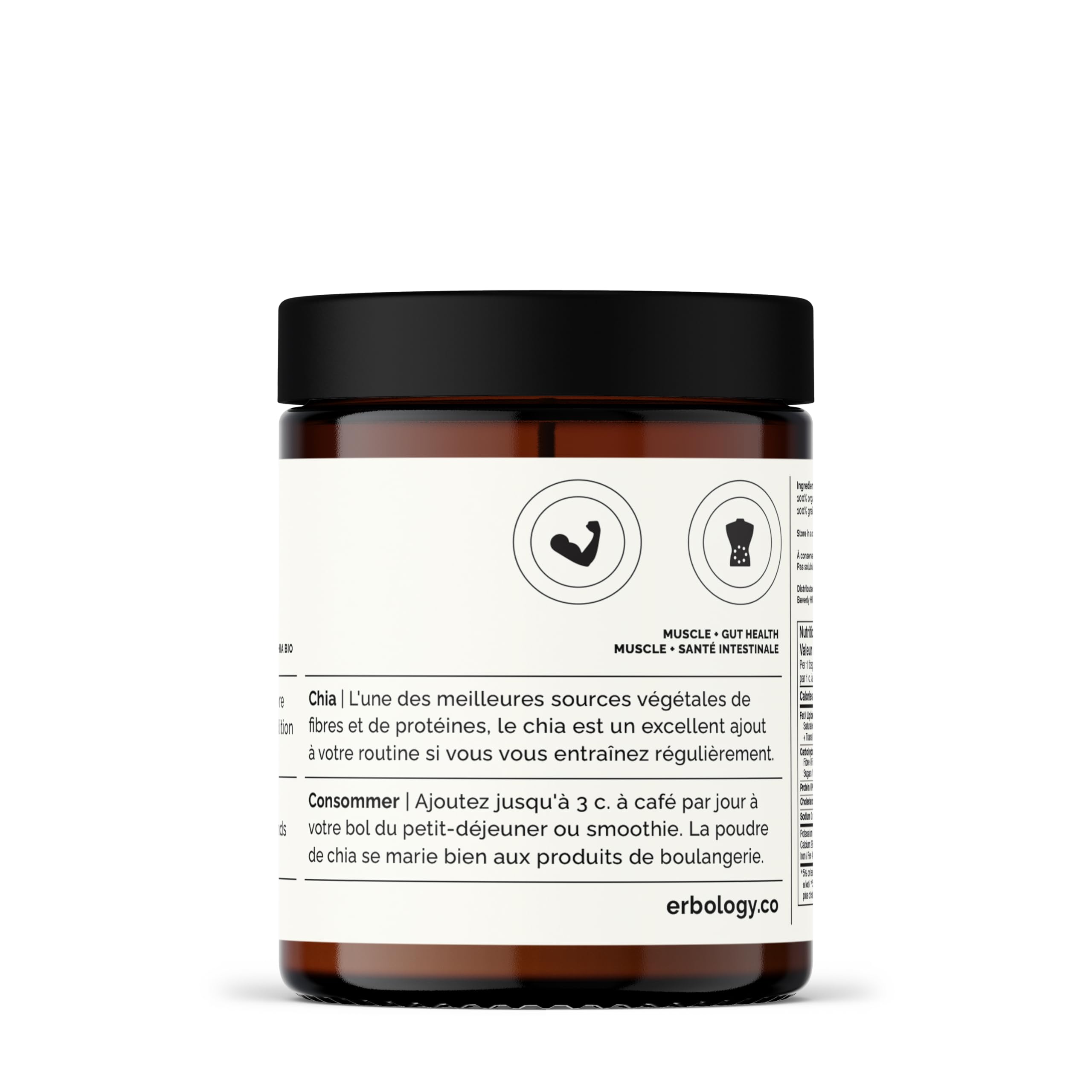 100% Poudre de Chia Bio 125 g - Pressée à Froid - Riche en Fibres et en Protéines - Riche en Minéraux - Crue, Végétalienne et Sans Gluten - Sans OGM - Sans Additifs ni Conservateurs