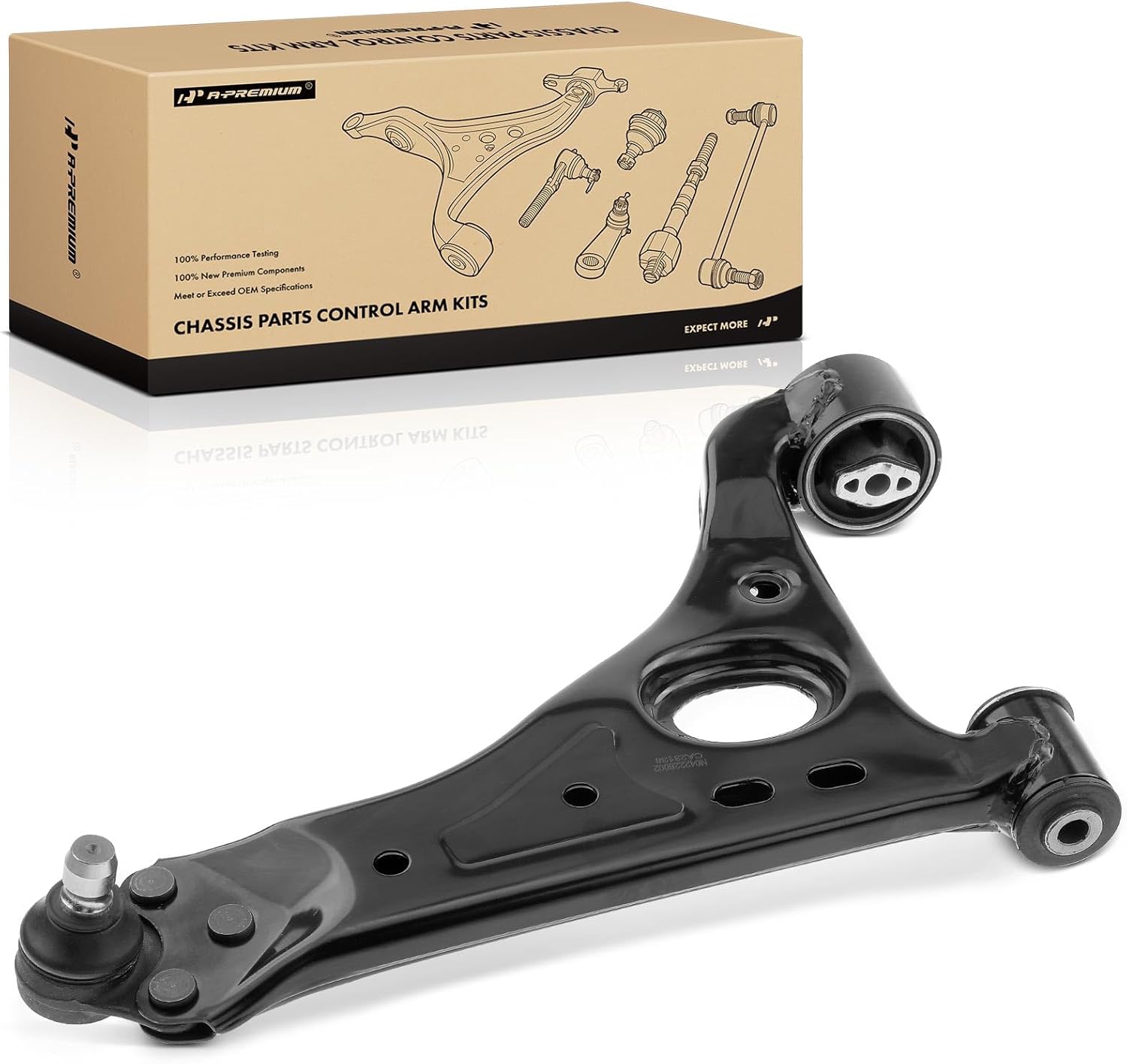 A-Premium Front Right Lower Control Arm, with Ball Joint & Bushing, Compatible with Chevrolet Trax 2013-2022, Buick Encore 2013-2022