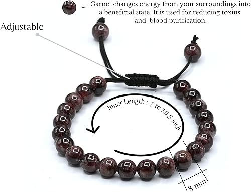 Miniatura 328 de Amazing Gemstone Crystal Bracelet for Women Men's Gifts - Protection Healing Crystal Bracelet - 8mm Gemstone Beaded Adjustable Bracelet Pulseras