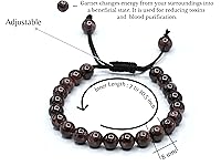 Vista 321 de Amazing Gemstone Yaxaite Bracelet for Women Men's Gifts - Protection Healing Crystal Bracelet - 8mm Gemstone Beaded Adjustable Bracelet Pulseras