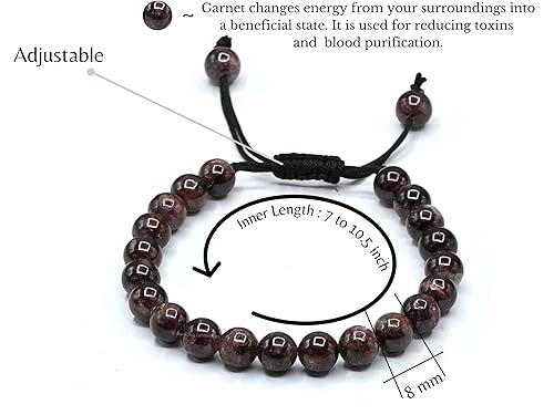 Vista 321 de Amazing Gemstone Yaxaite Bracelet for Women Men's Gifts - Protection Healing Crystal Bracelet - 8mm Gemstone Beaded Adjustable Bracelet Pulseras