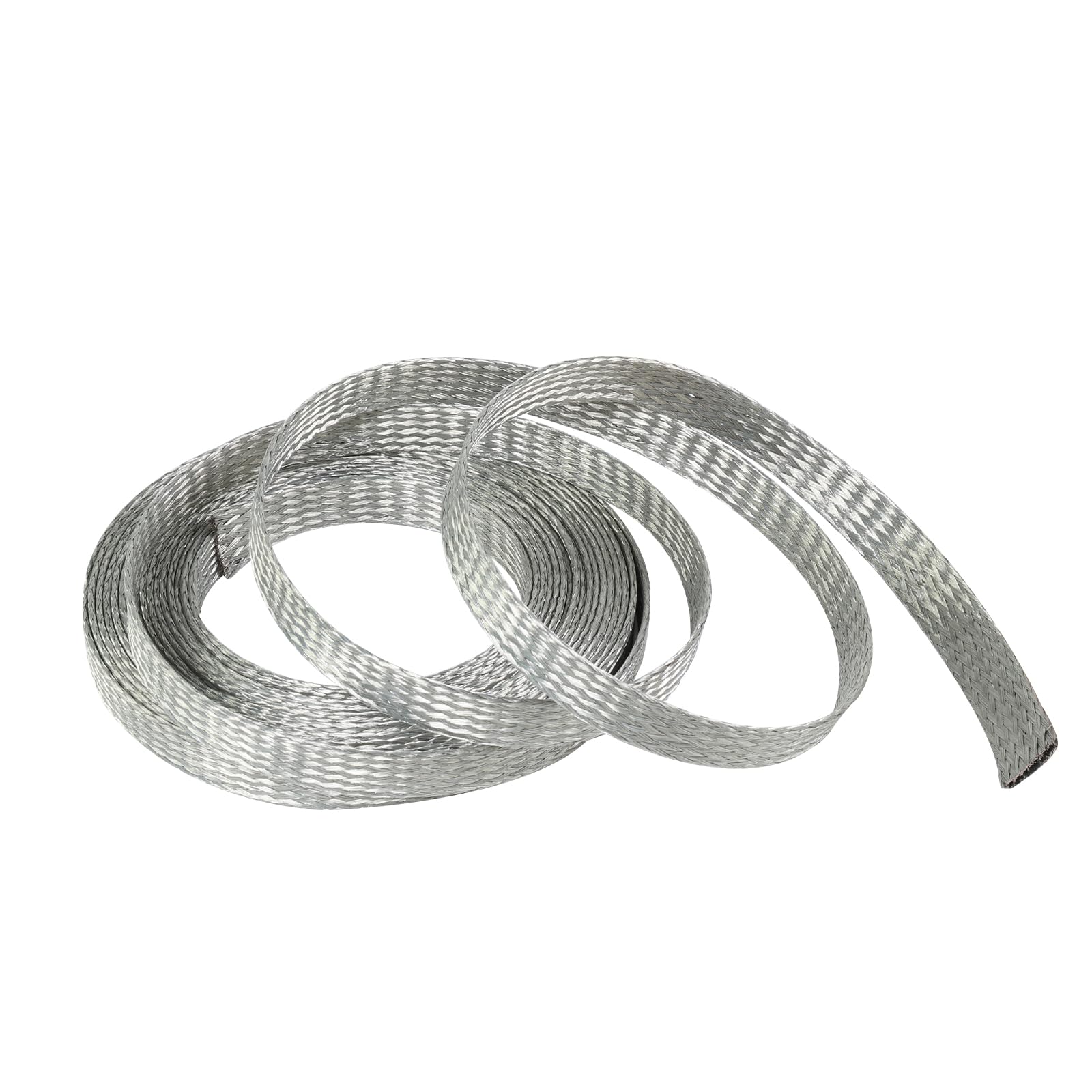 FOURUB Tinned Copper Braided Sleeves for Cover Wire,Expandable Mesh Braided Wires Grounding Straps Shielding Audio Cables (1/2