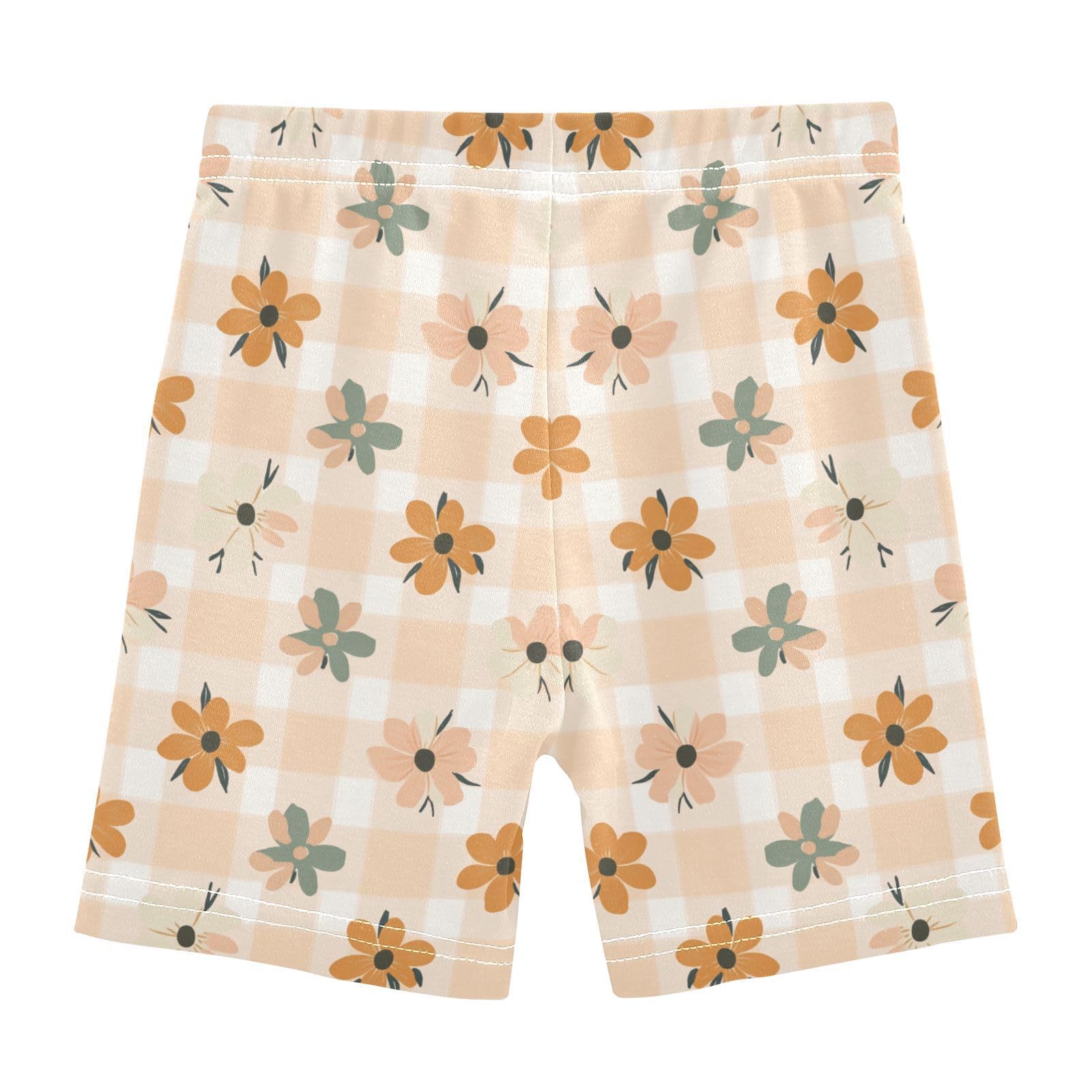Sletend Flower Check Soft Cotton Girls' Shorts Lightweight Elastic Waist Shorts for Summer Fun Ideal for Layering or Daily Outfits Available in 4T to 10Y