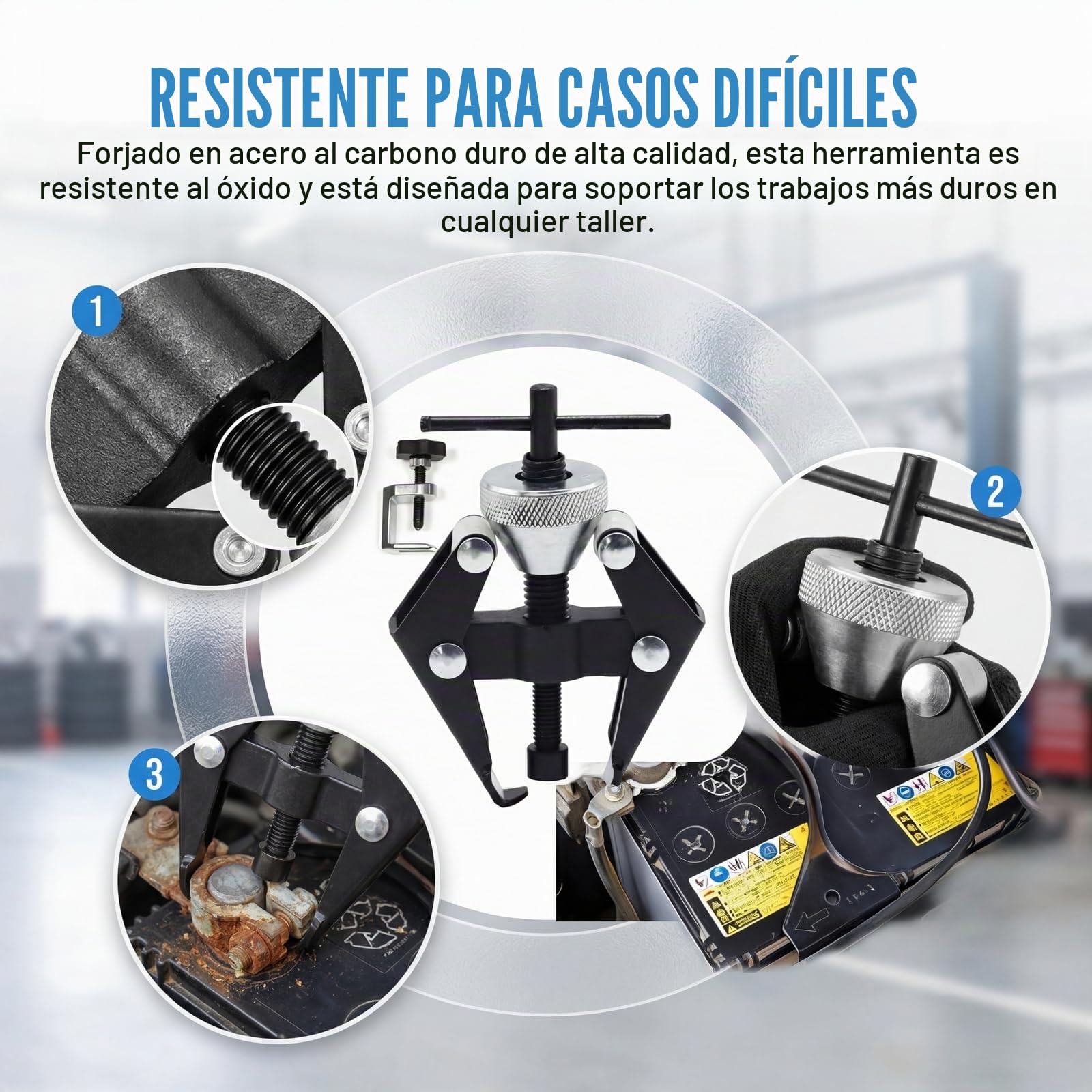 3 Piezas Extractor de Brazo de Limpiaparabrisas, Universal Brazo Desmontaje Herramienta Ajustable con Guantes,Apertura Máxima 2,9 cm Extractor Rodamientos Robusta para Coche Camión SUV