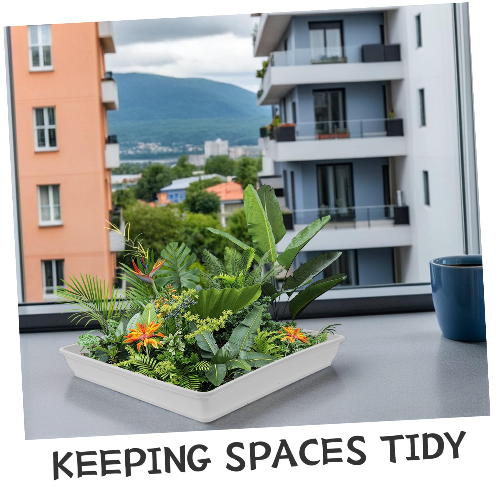 TOYANDONA 10 Piezas Bandejas de Goteo Cuadradas para Plantas Plástico para Jardín Interior y Exterior Protección de Muebles y Suelo