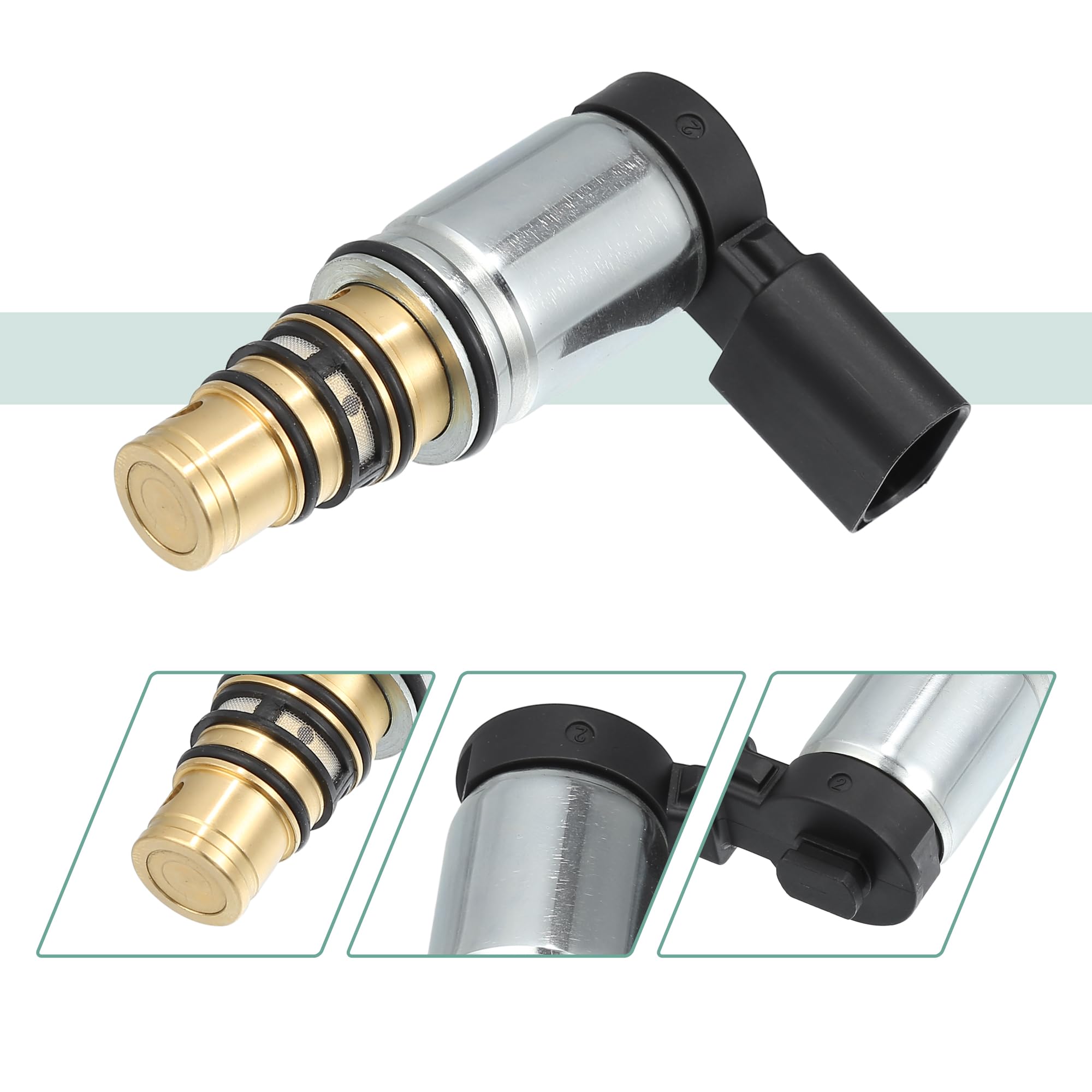 QUARKZMAN Válvula Solenoide Compresor A/C Para Volkswagen Golf 2013 1Pc | Color Negro/Plateado, Material Metal/Plástico, Tamaño 7.8X5.1Cm, 1Pc, Oe: 1Kd820803H Y Otros, Para Audi A3 2010-2013