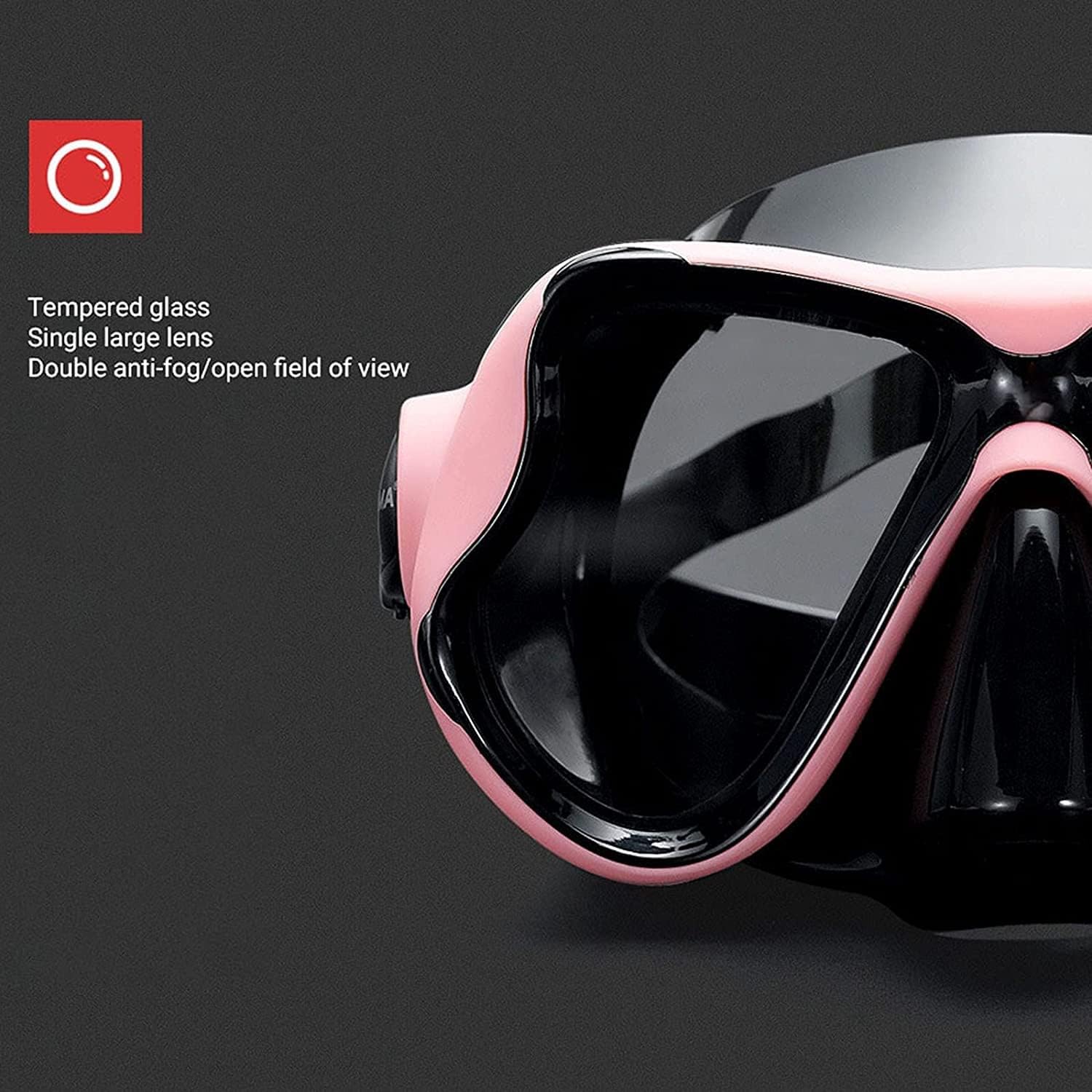 GeRRiT Snorkel Mask Adult Dry Snorkel Mask for Adults and Youth, 180° Anti-Fog Panoramic Goggles, Professional Snorkelling Gear Diving Mask for Dive Scuba Swimming, Red