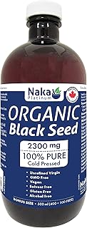Naka Platinum VIRGIN ORGANIC Cold Pressed BLACK CUMIN SEED Oil - BONUS SIZE - 500 ml (400+100 FREE), Certified ORGANIC Virgin Black Cumin Seed oil. GMO Free, Vegan, Cold Pressed, Non Irradiated, Solvent Free and Alcohol Free