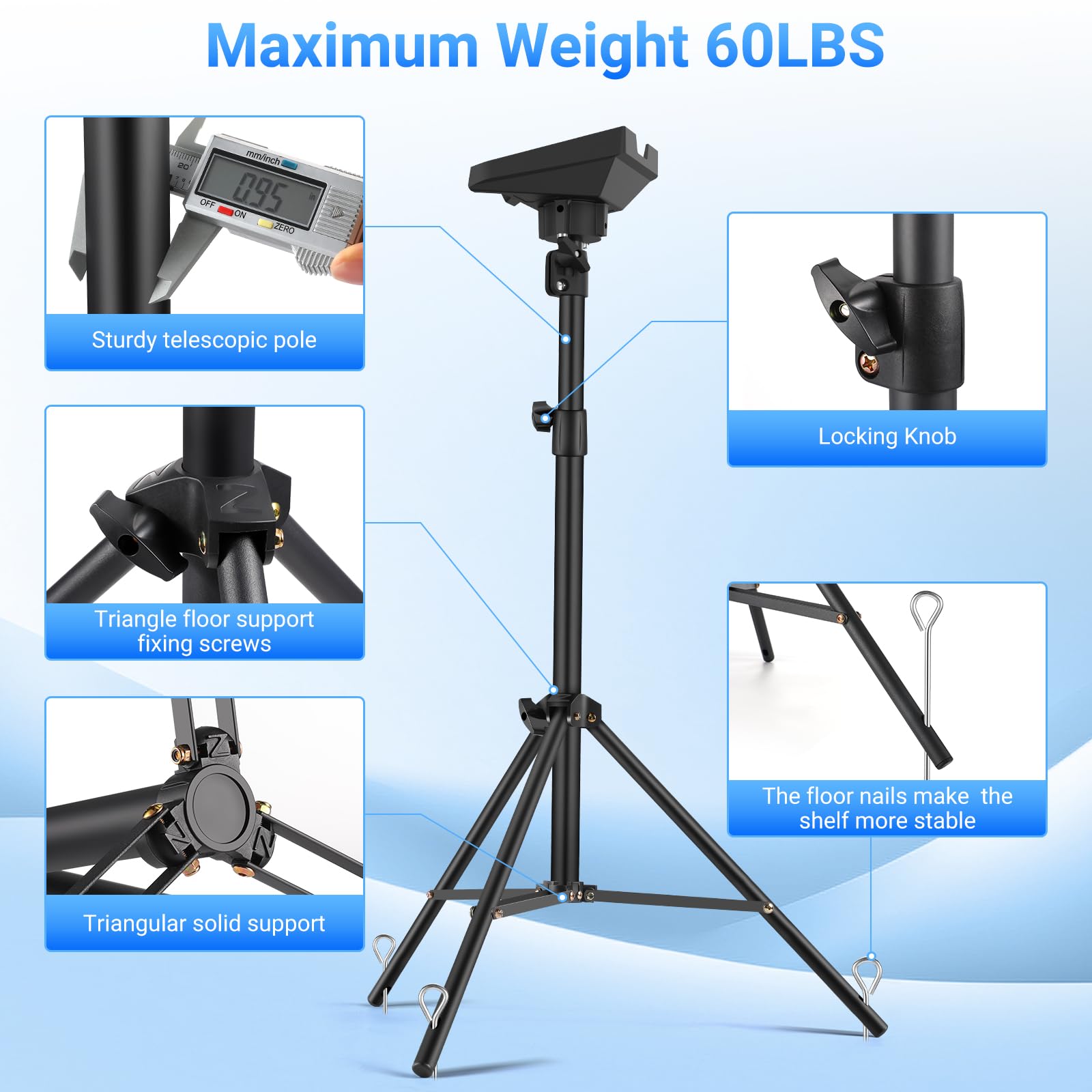 Starlink Gen 3 Tripod Stand with Tent Stakes & Alloy Pipe Adapter, Portable Rev4 Disc Mounting Kit for Camping, Outdoor Activities, Temporary Workplaces - Weatherproof Ground Anchor for Satellite Dish