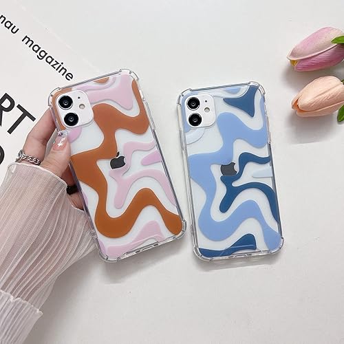 Miniatura 3 de Ginkgonut Funda compatible con iPhone 15 Pro, diseño ondulado simple y simple para mujeres y niñas, funda de TPU suave + protección de policarbonato