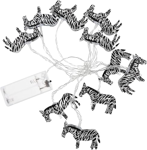 Abaodam 1 juego de luces de cadena de cebra de hierro cebra cobre luz LED hadas luces decorativas guirnalda decoración mesa decoración al aire libre