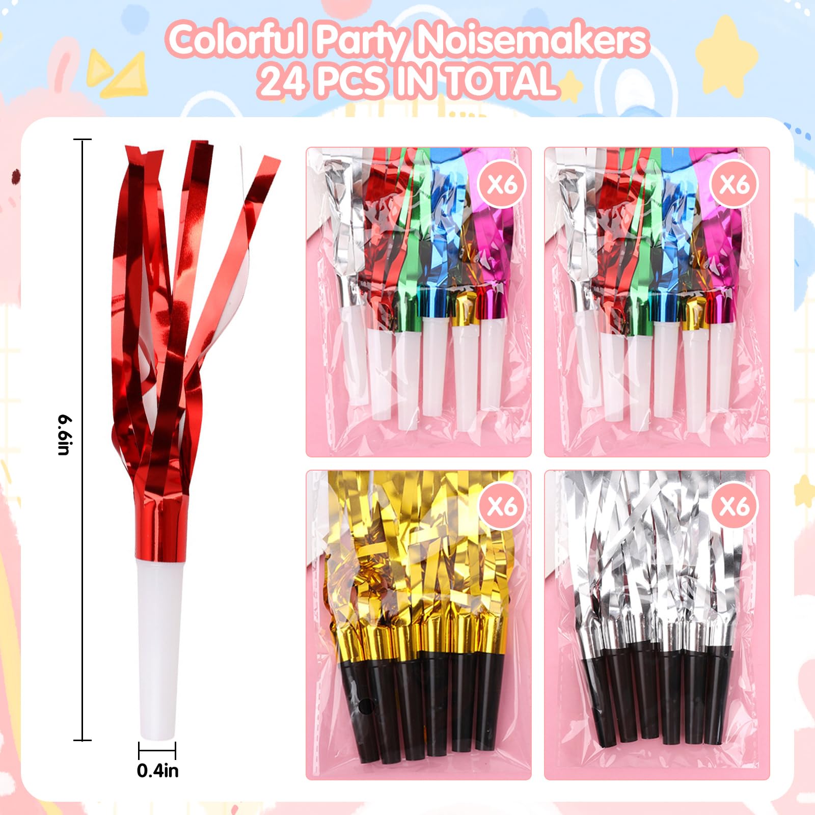 Fun Express - Graduation Horns (dz) for Graduation - Party Supplies - Favors - Misc Favors - Graduation - 12 Pieces