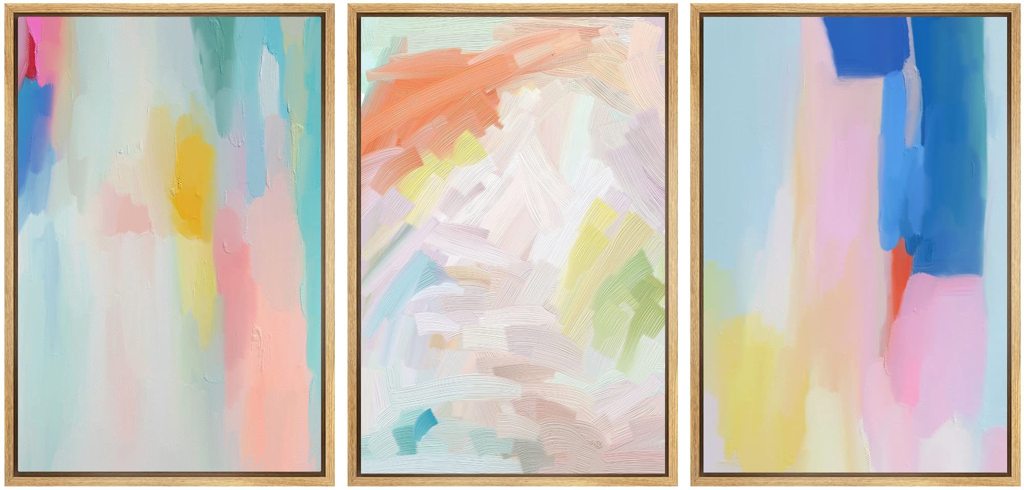 SIGNWIN Framed Canvas Print Wall Art Set Coastal Serenity Abstract Seaside Illustrations Modern Art Decorative Rustic Calm/Zen for Living Room, Bedroom, Office - 24"x36"x3 Natural — view 110