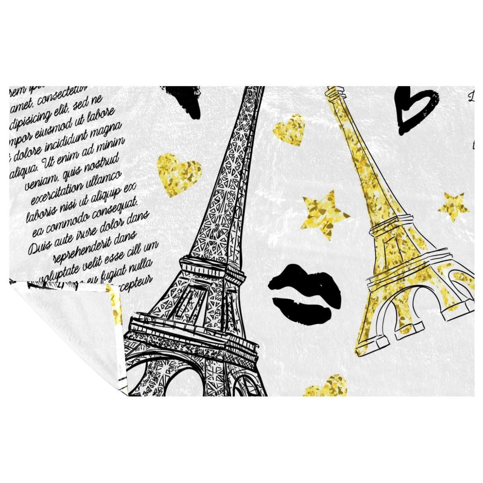 Couverture Tour Eiffel étoilée : idée cadeau douce pour lit et canapé