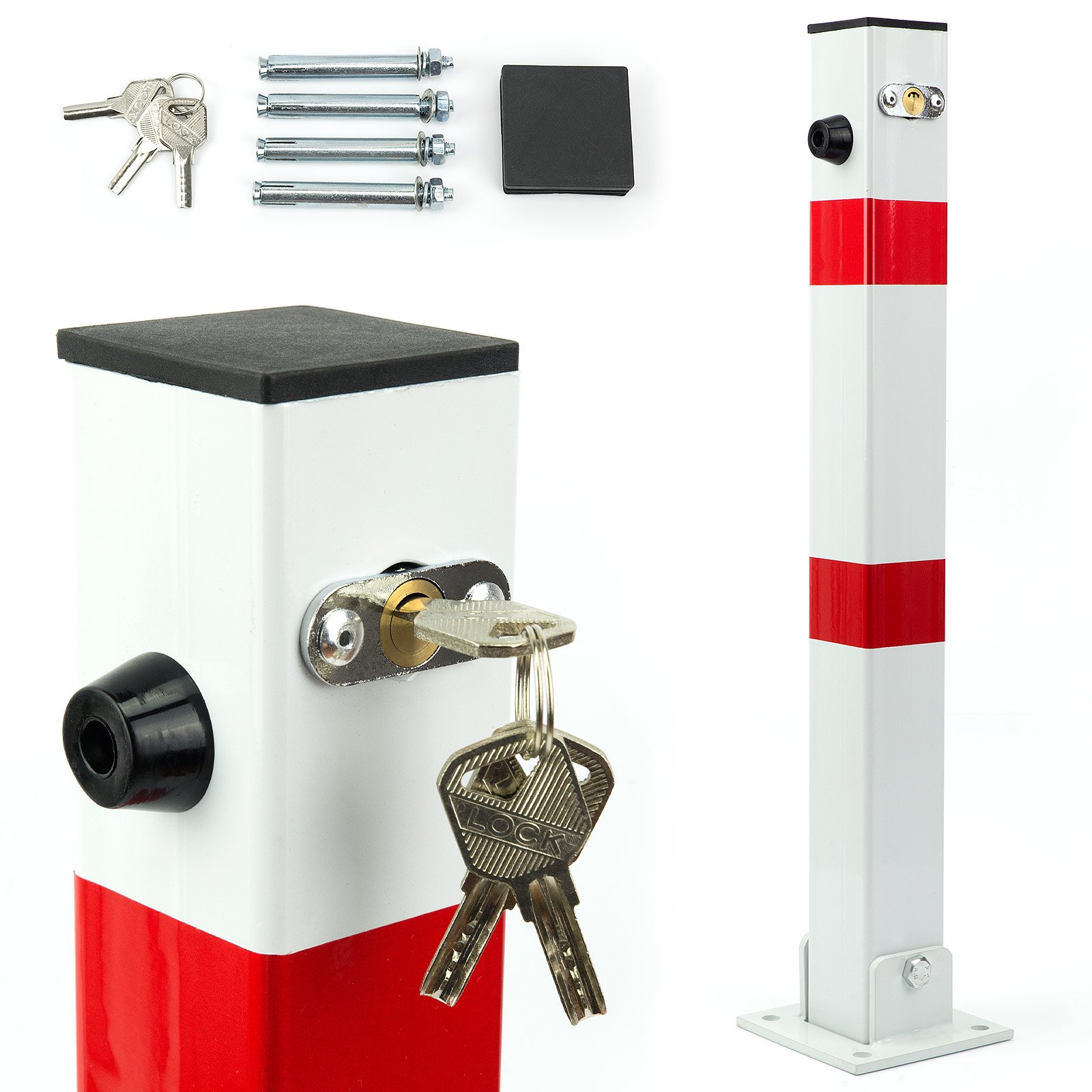 Flexibles Parkpoller-Set, 4 Stück, hohe Sichtbarkeit, 77 cm, Begrenzungspfosten für Auffahrt, Garage, Bau, Gelb und Weiß, einfach zu installieren und langlebig Flexibles Parkpoller-Set, 4 Stück, hohe Sichtbarkeit, 77 cm, Begrenzungspfosten für Auffahrt, Garage, Bau, Gelb und Weiß, einfach zu installieren und langlebig