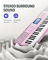 Vista 6 de Teclado de piano Donner 61 teclas, kit de teclado eléctrico con 249 voces, 249 ritmos - Incluye atril de piano, taburete, micrófono, regalo