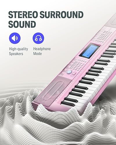 Miniatura 6 de Donner Piano de teclado de 61 teclas, kit de teclado eléctrico con 249 voces, 249 ritmos, incluye soporte para piano, taburete, micrófono, regalo