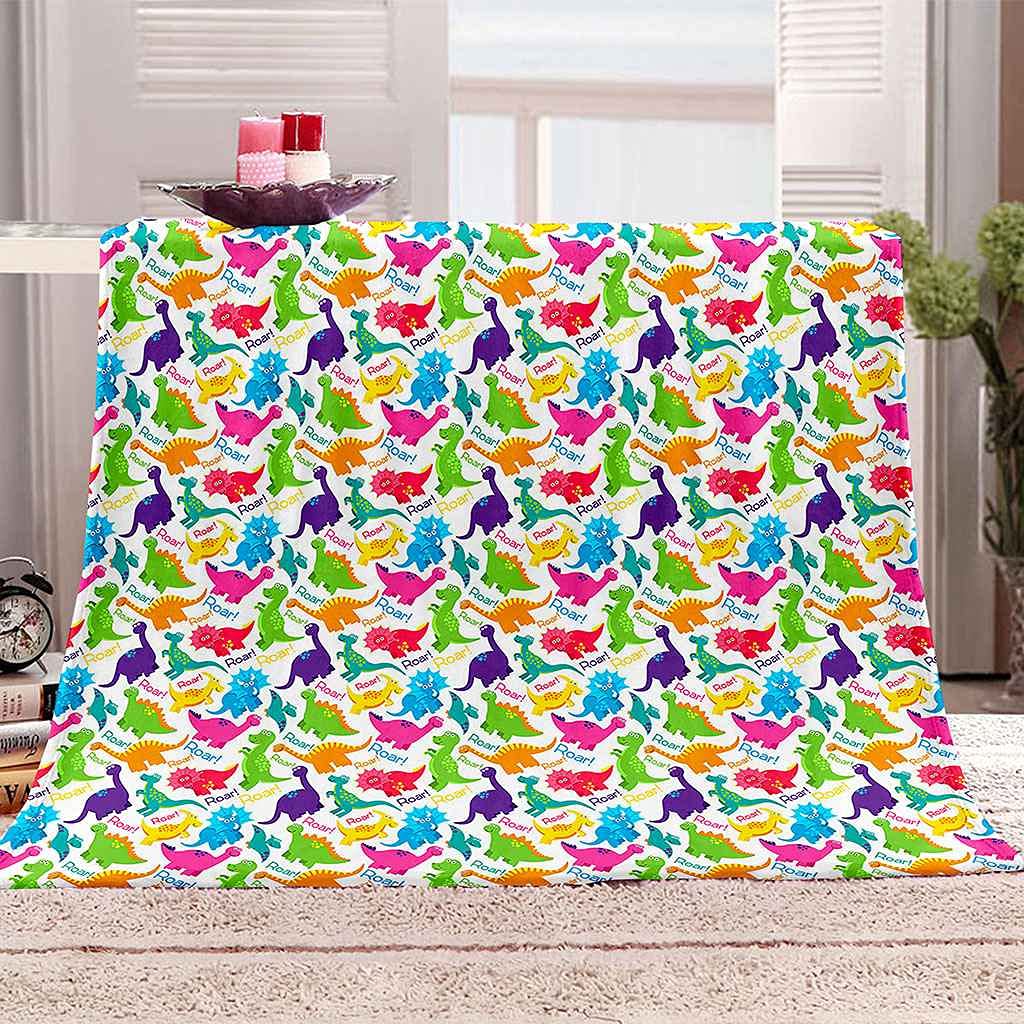 Couverture dinosaure flanelle 3D le cadeau idéal pour enfants et adultes sur le canapé