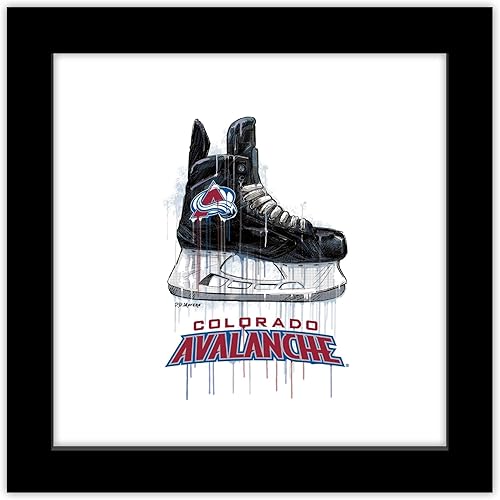 Trends International Gallery Pops NHL Colorado Avalanche - Arte de pared de patín de goteo, versión enmarcada negra, 12 x 12 pulgadas