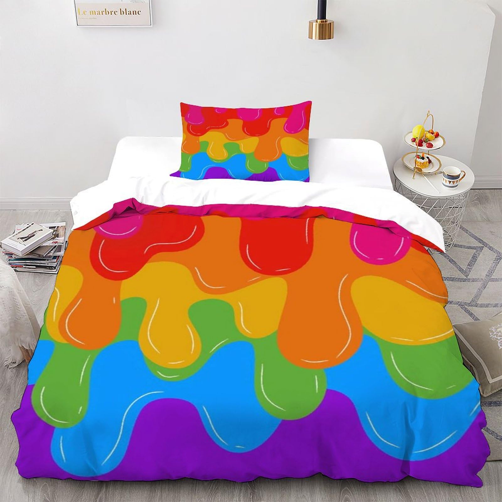 Housse de couette respirant rainbow melt avec fermeture à glissière pratique
