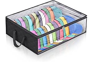 Wide Hat Storage for Baseball Caps Organizer with 2 Sturdy Handles Hat...