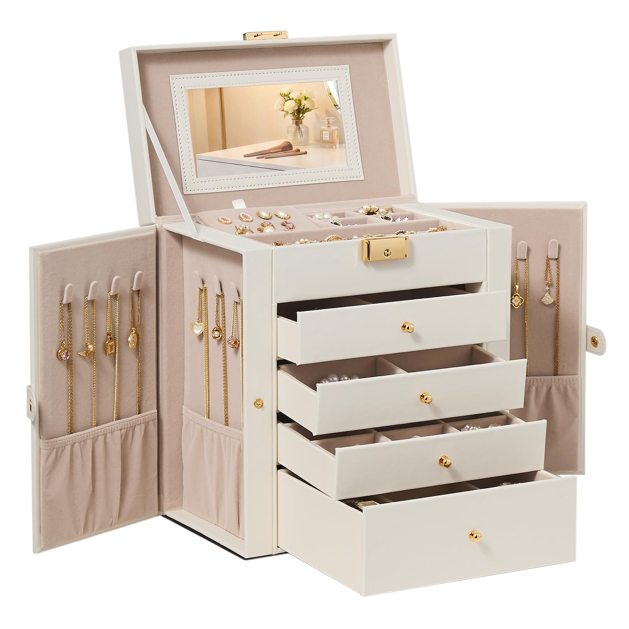 Amazon.com: SONGMICS 5-Layer Jewelry Box Organizer with 4 Drawers