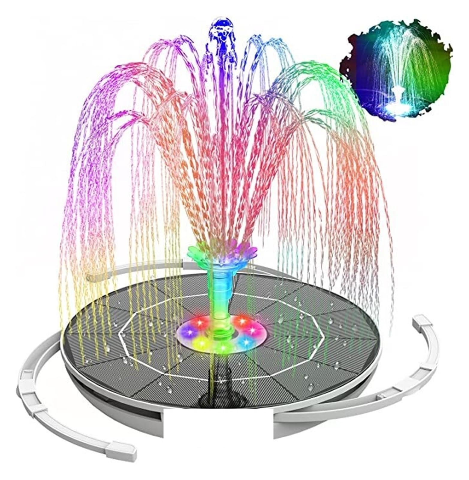 12W Powerful Solar Fountain Pump, Solar Water Fountain With 12 Double-Layer Nozzles Outdoor Solar Fountain For Pond Pool Garden Small Pond(6.5W)