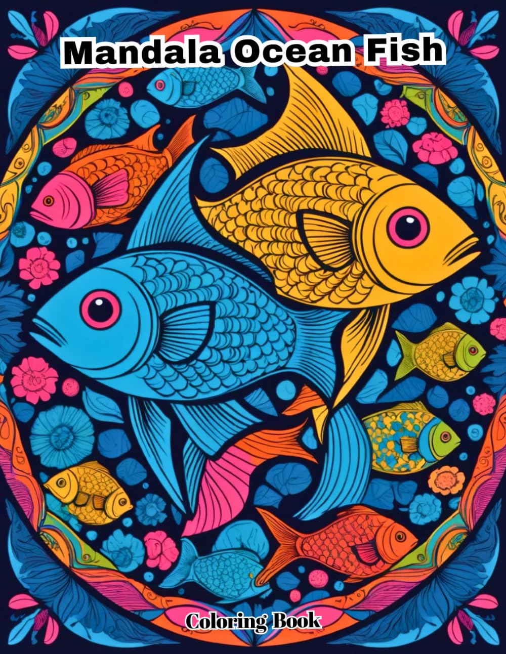 Mandala Ocean Fish Coloring Book: Advanced & Detailed Marine Designs for Art Therapy.