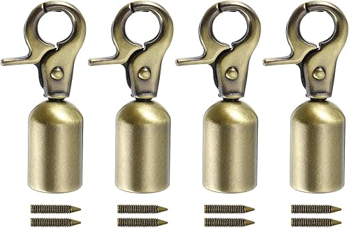 uxcell Tapa de extremo de cordón, 4 piezas de 0.51 pulgadas (0.512 in) con cuentas de barril para borlas, joyería, hacer bolsas, correas, bricolaje,